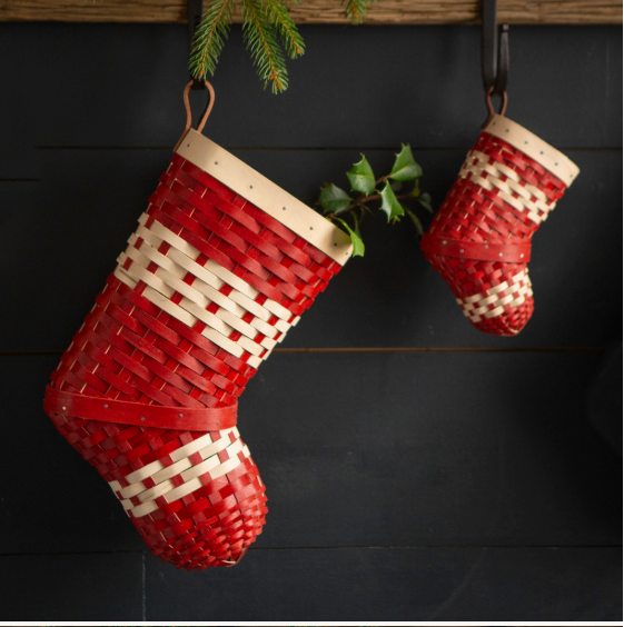 Handwoven Christmas Stocking Basket | Seasonal Pre-Order