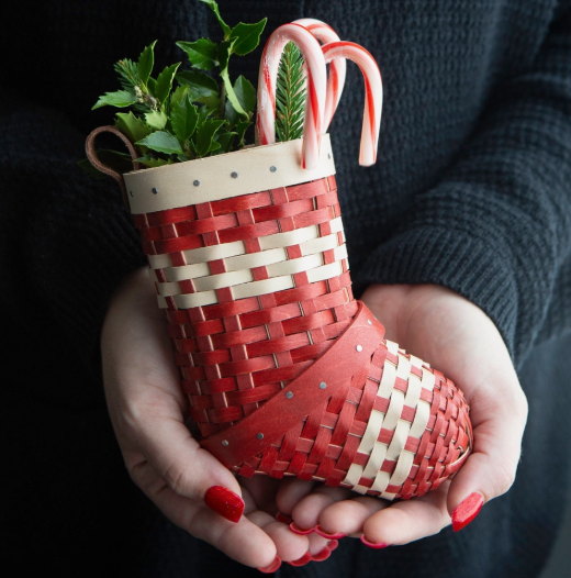Handwoven Christmas Stocking Basket | Seasonal Pre-Order