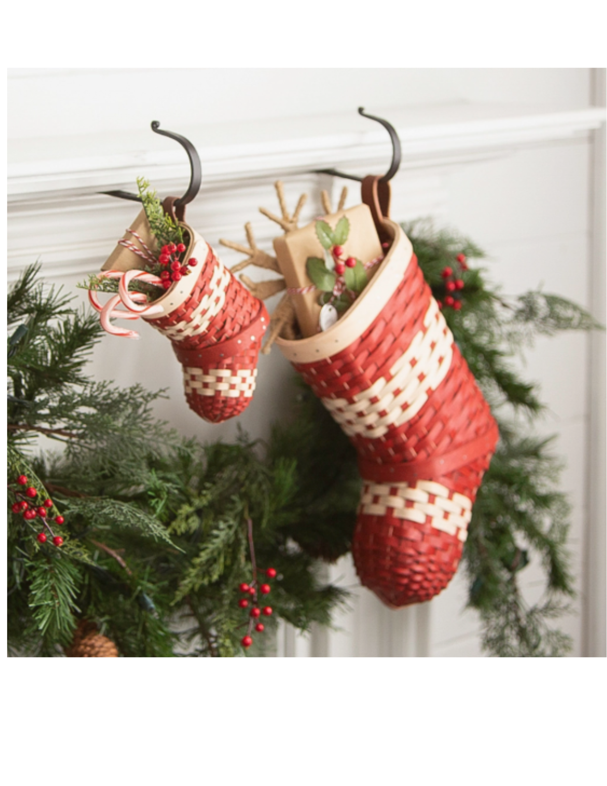 Handwoven Christmas Stocking Basket | Seasonal Pre-Order