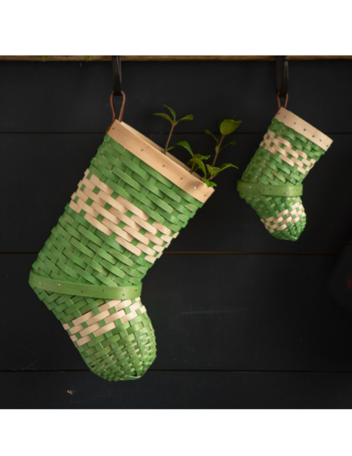 Handwoven Christmas Stocking Basket | Seasonal Pre-Order