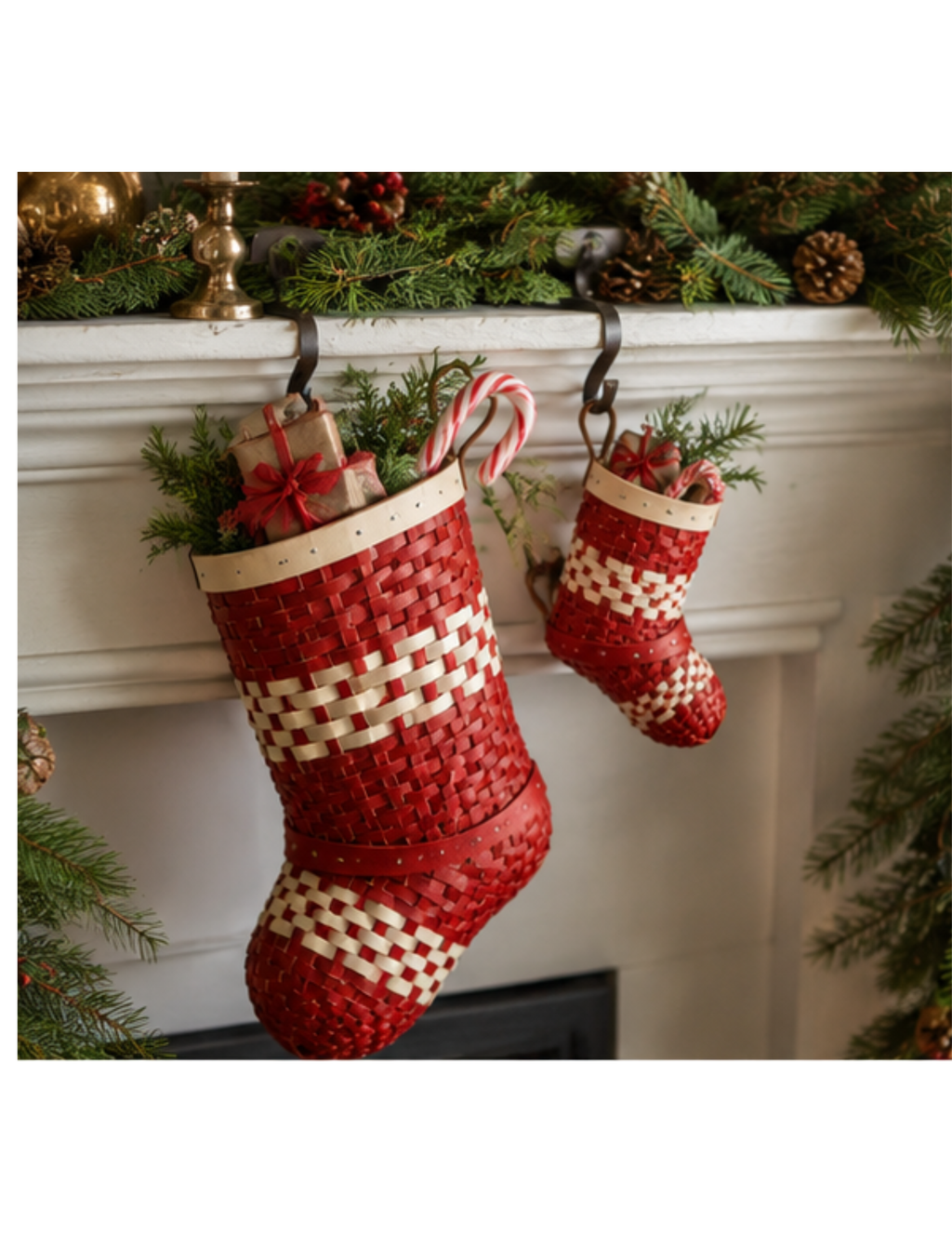 Handwoven Christmas Stocking Basket | Seasonal Pre-Order